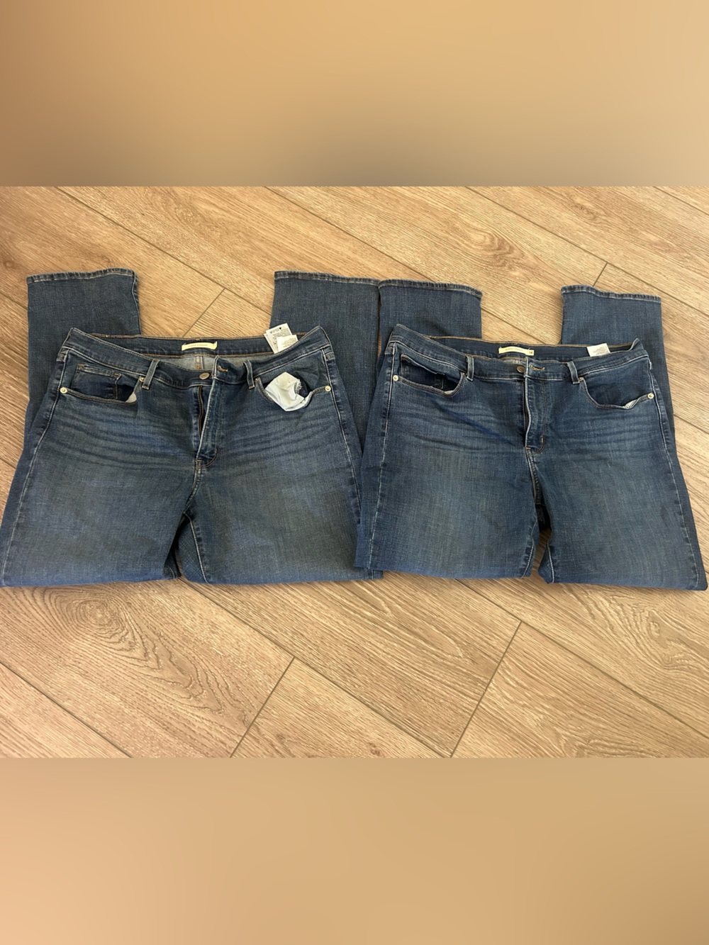 (2) Levi's Classic Straight Leg Jeans Women's Size 14 Blue Denim